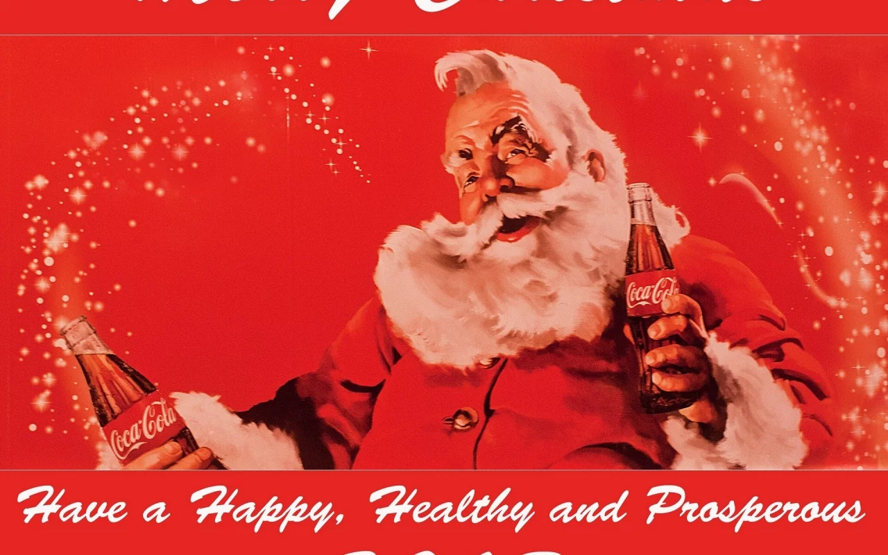 открытка, coca-cola, Санта