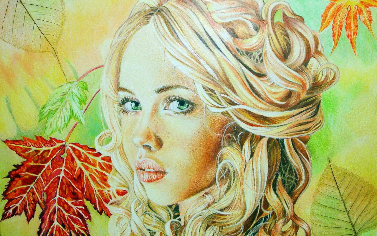 лицо, живопись, взгляд, губы, Christina papagianni, девушка