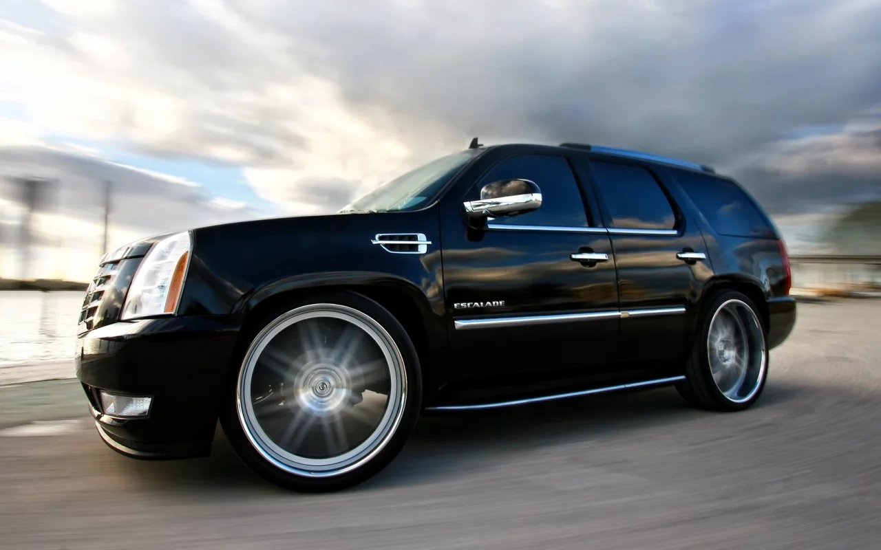 обоя, speed, cadillac, автомобиль, escalade, tuning, black, Car, wallpapers, wheels