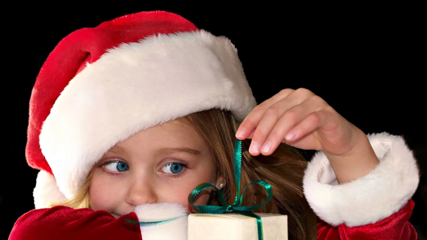 девочка, подарок, праздник, christmas, new year, дети, Новый год