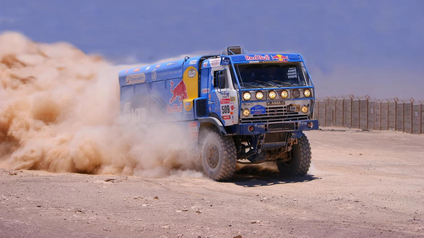 Kamaz, rally, грузовик, первый, пыль, камаз, dakar, соревнования