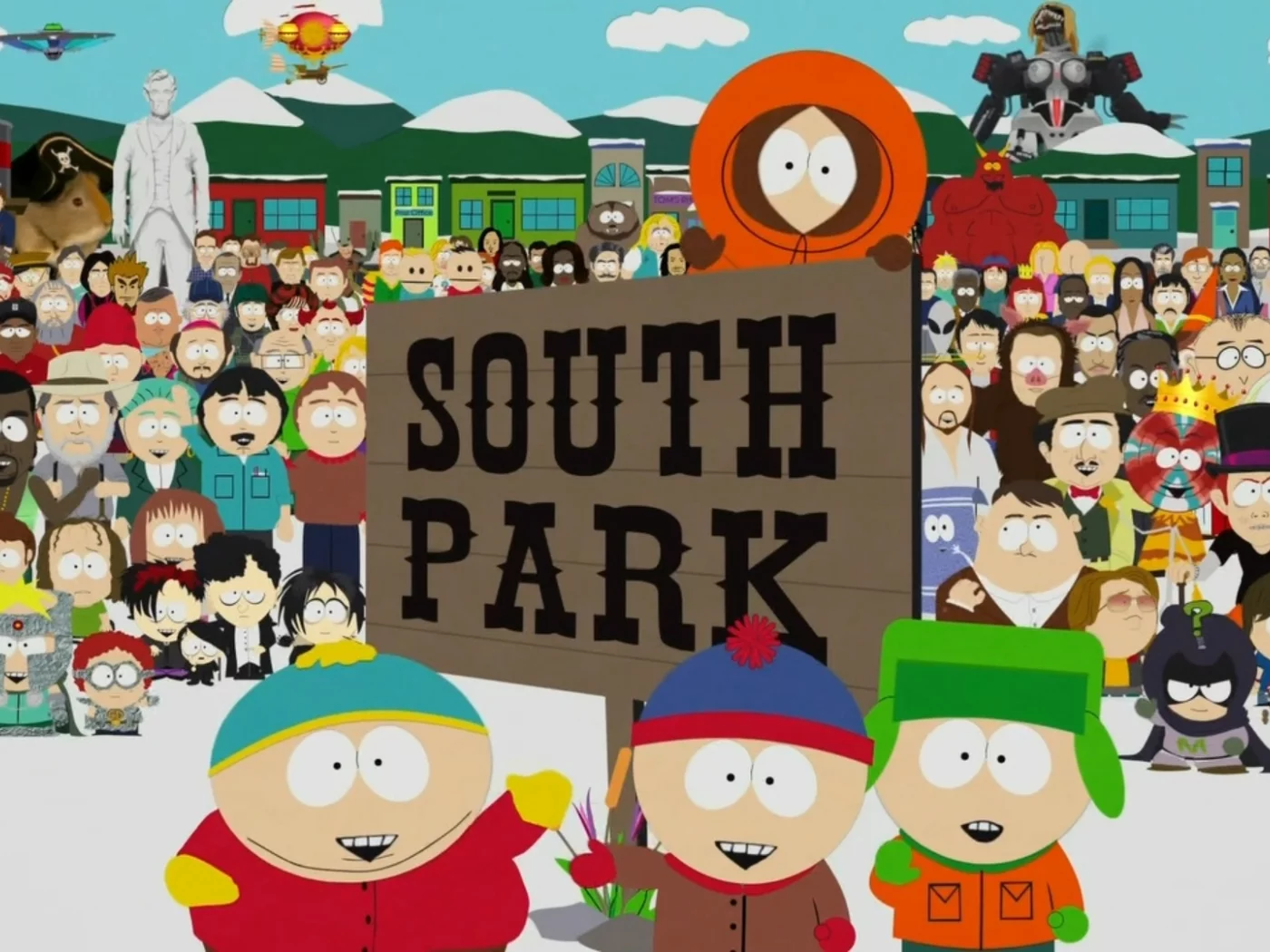 south park, картман, кенни, Южный парк, заставка