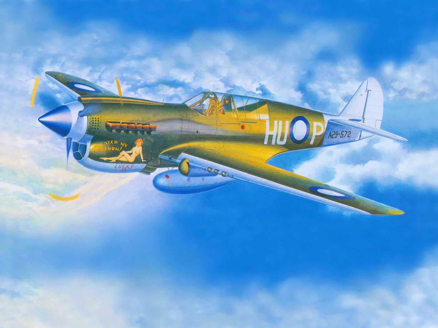 kittyhawk, curtiss, Арт, tomahawk, американский, самолет, p-40, warhawk