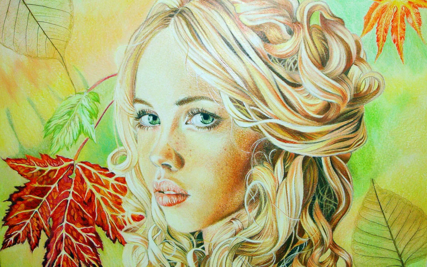 лицо, живопись, взгляд, губы, Christina papagianni, девушка