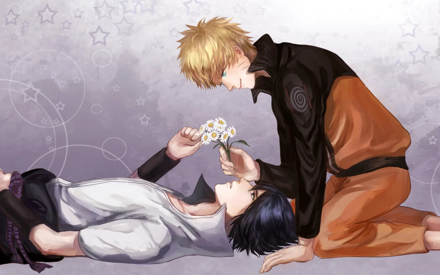 короткие волосы, uzumaki naruto, Naruto, uchiha sasuke