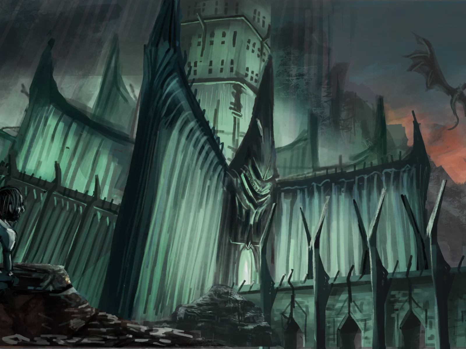 gollum, nazgul, lucfonzy, горлум, lord of the rings, Арт, smeagol, minas morgul
