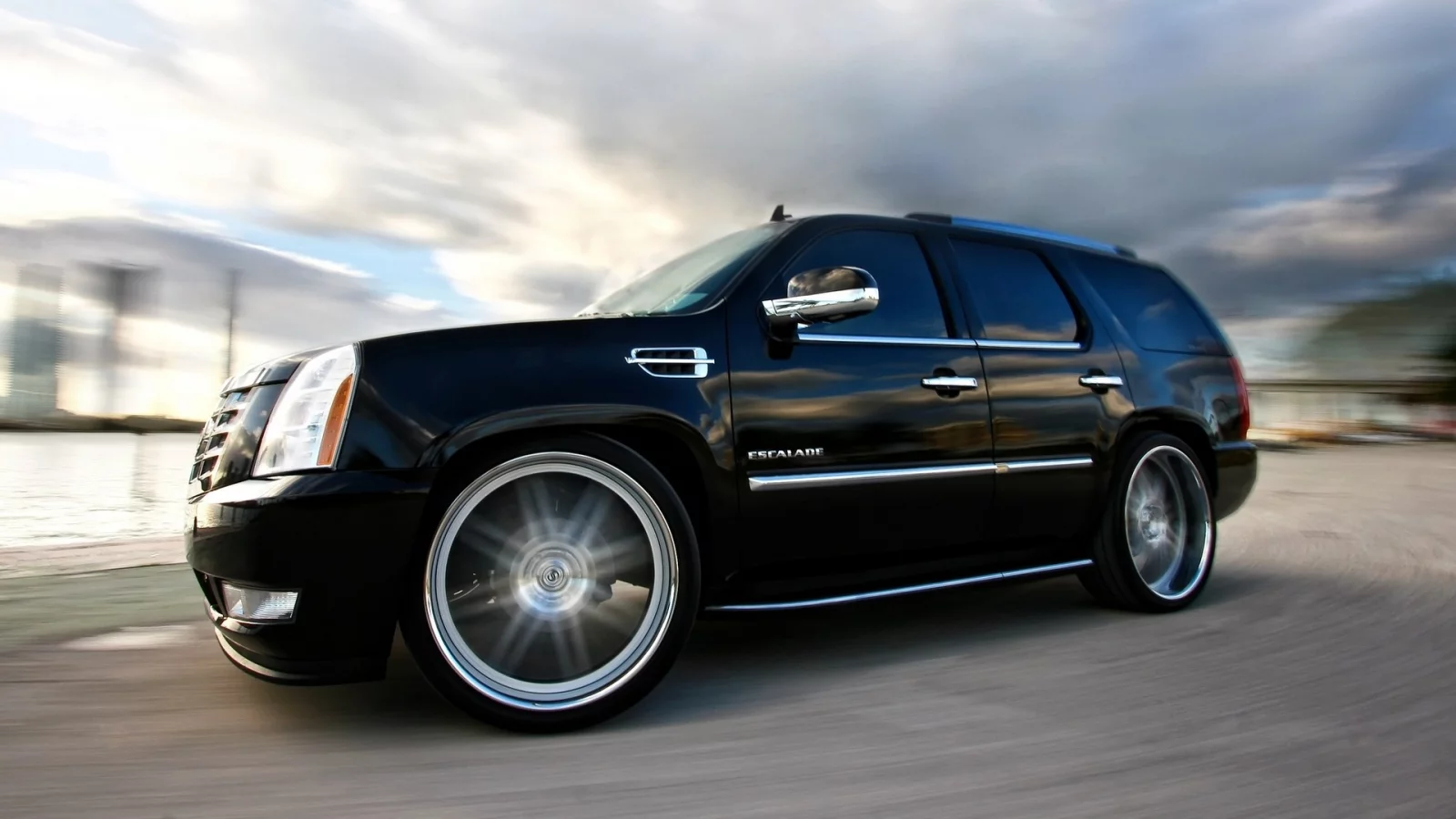 обоя, speed, cadillac, автомобиль, escalade, tuning, black, Car, wallpapers, wheels