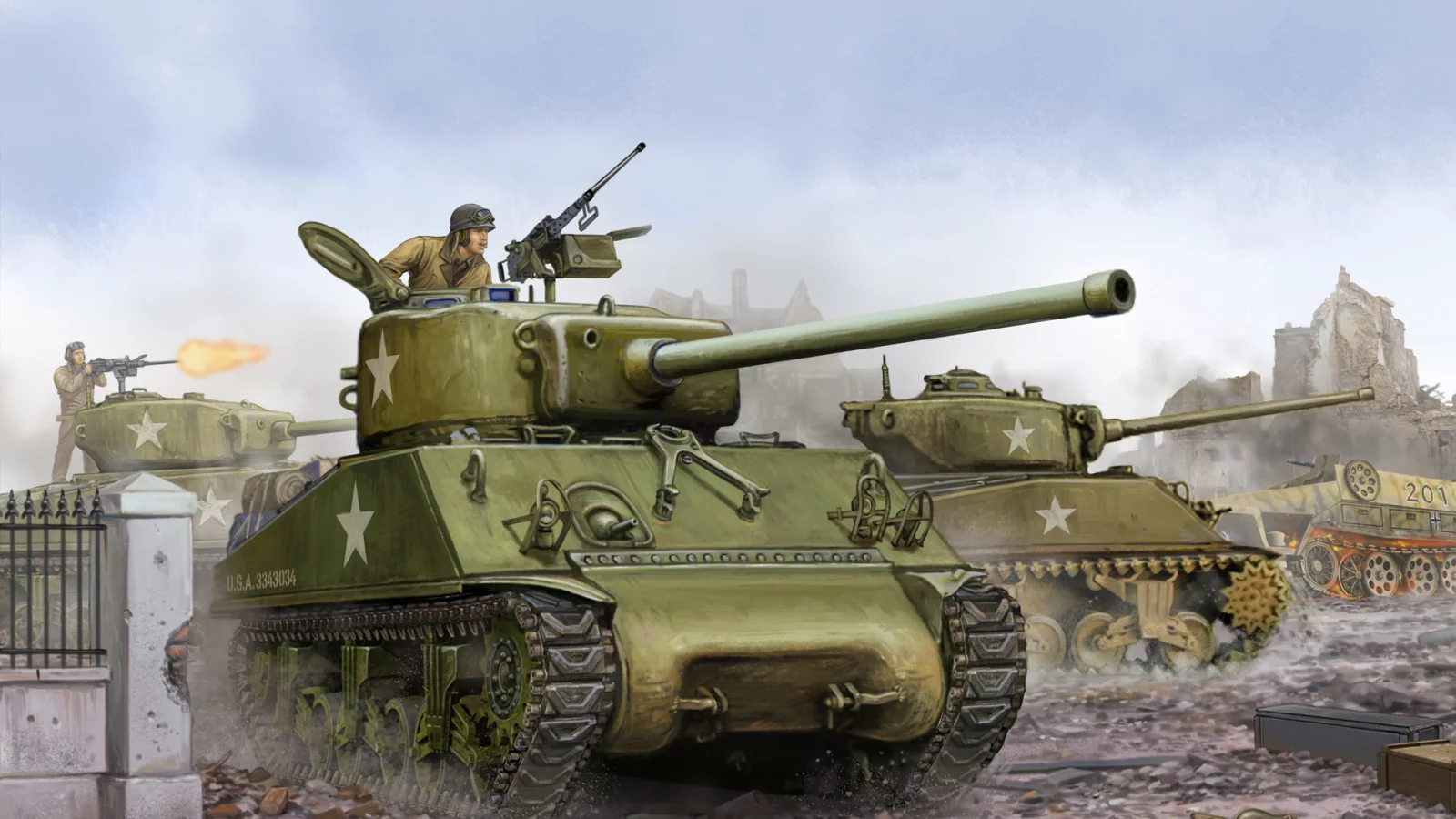 танк, основной, sherman m4a3, средний, Арт, американский, 76mm