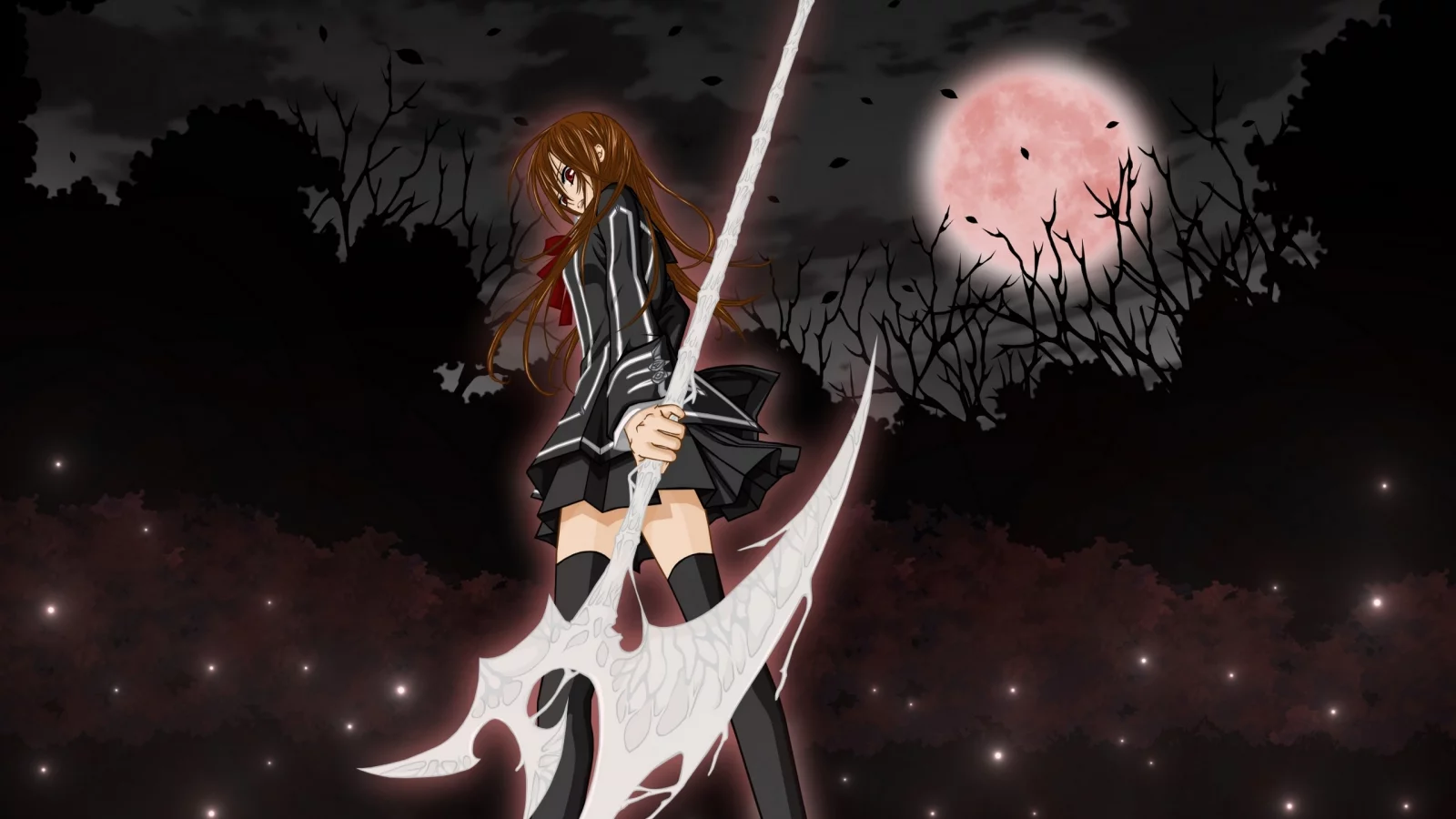Vampire knight, рыцарь-вампир, луна, аниме, yuki, юки, девушка