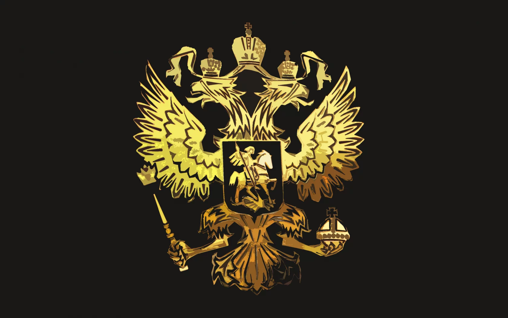 россия, герб, черный, Орел, фон