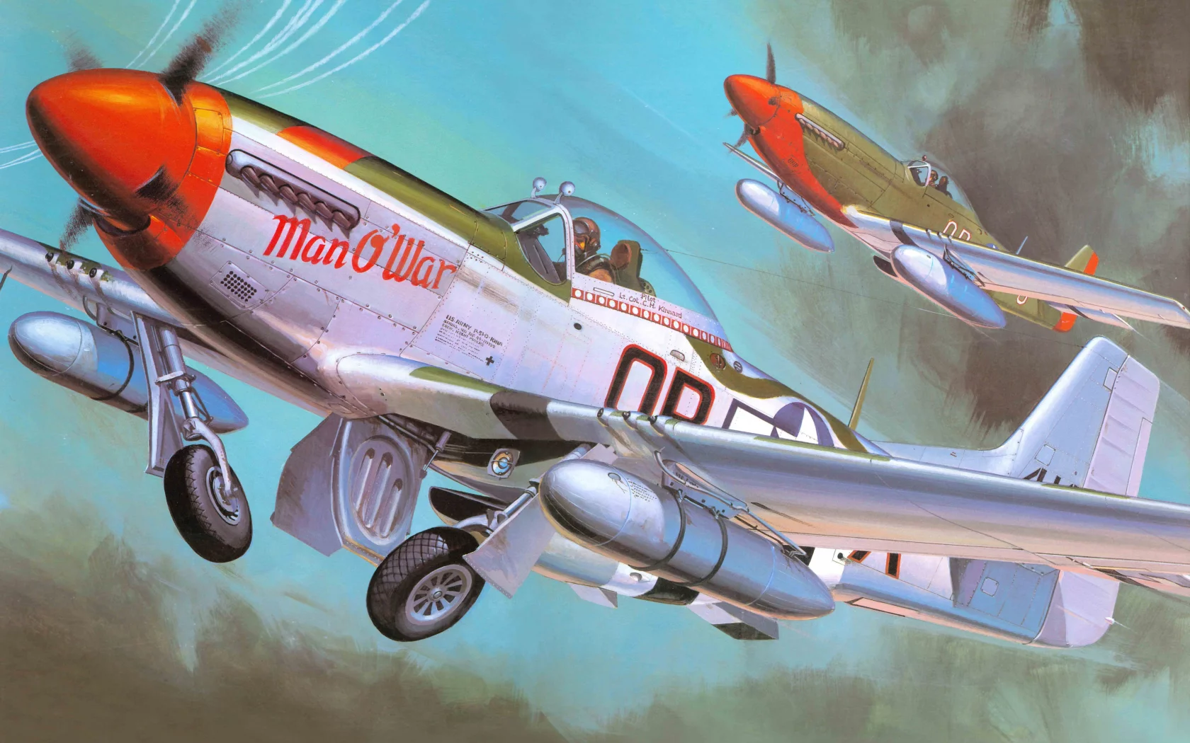 p-51 mustang, американский, самолет, Арт, north american