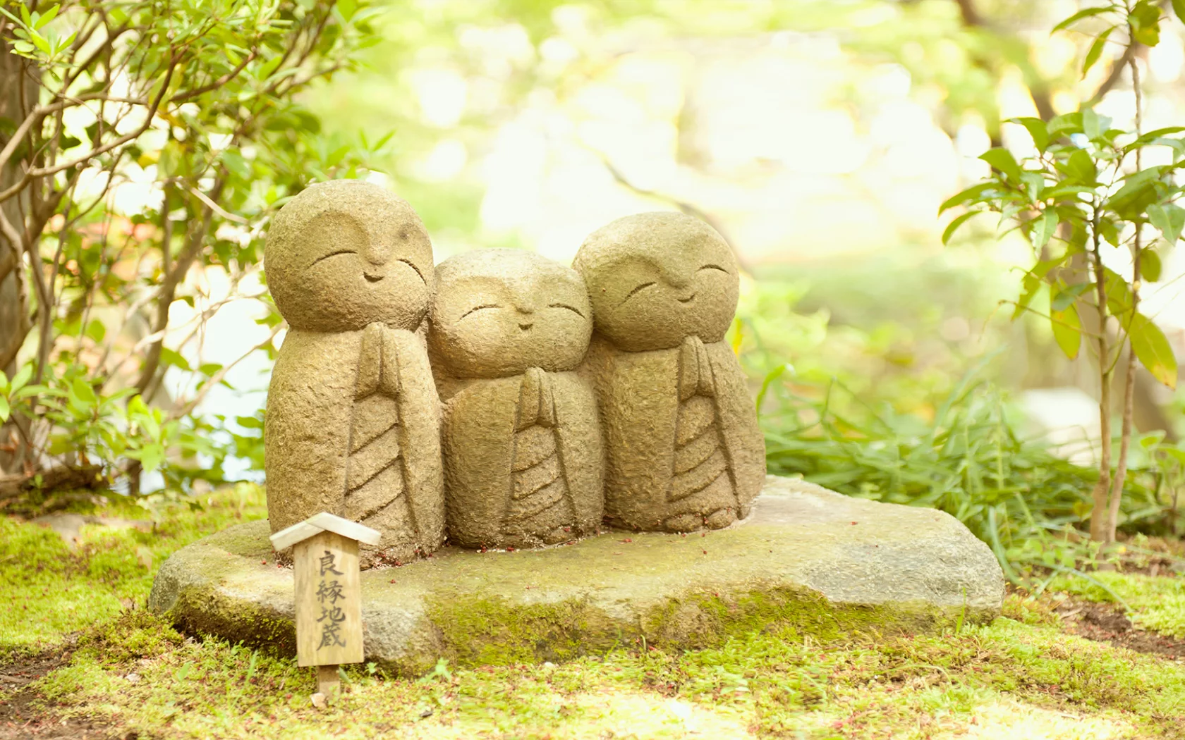 happy, Buddha, twree buddha
