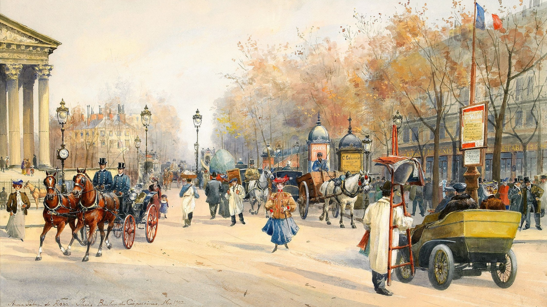 Anna palm de rosa, витрины, повозка, boulevard des capucines, paris, бульвар