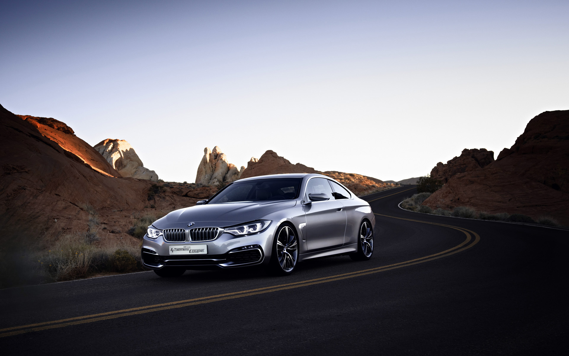 silver, rock, 2013, coupe, concept, Bmw, style, 4 series, road