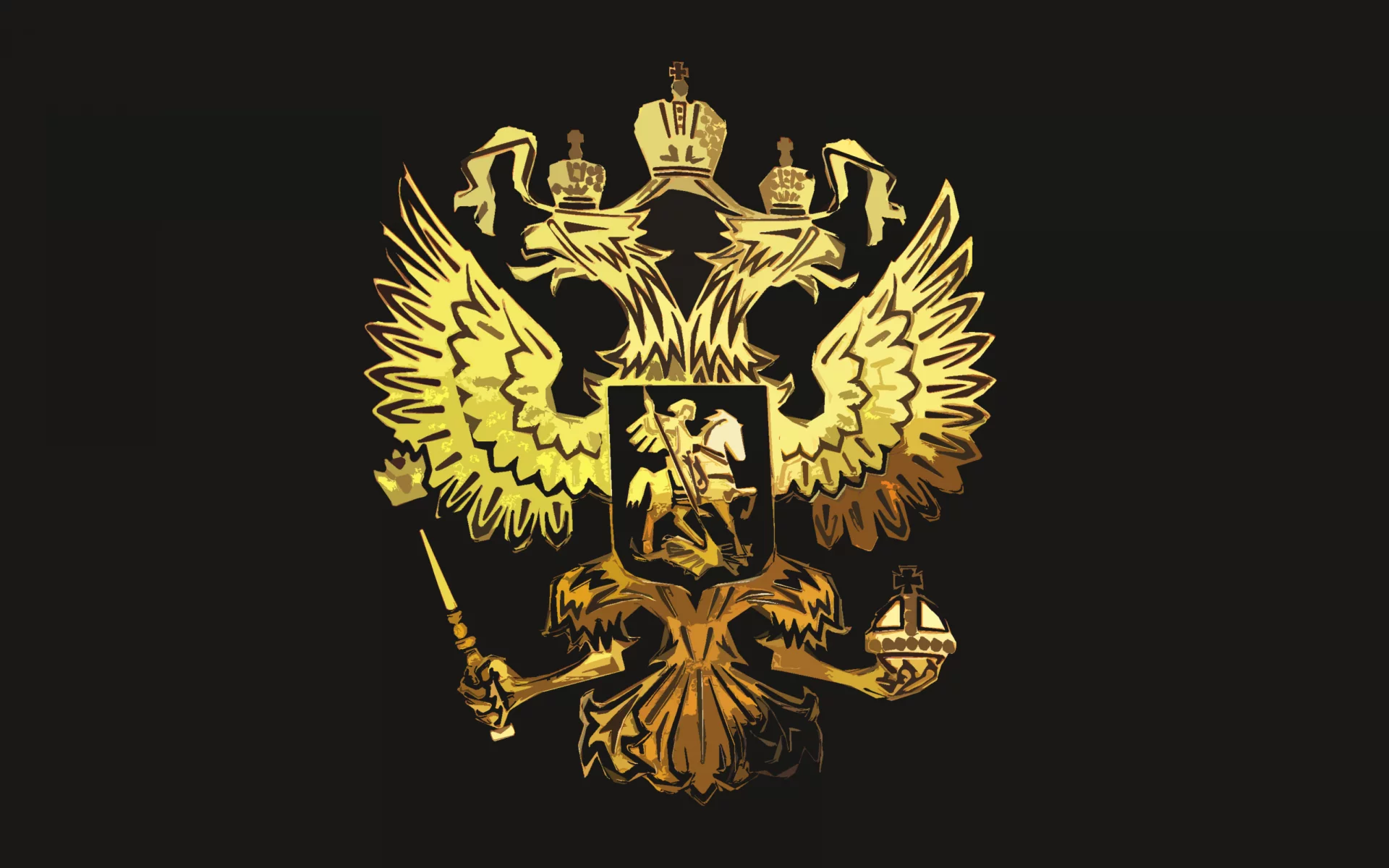 россия, герб, черный, Орел, фон