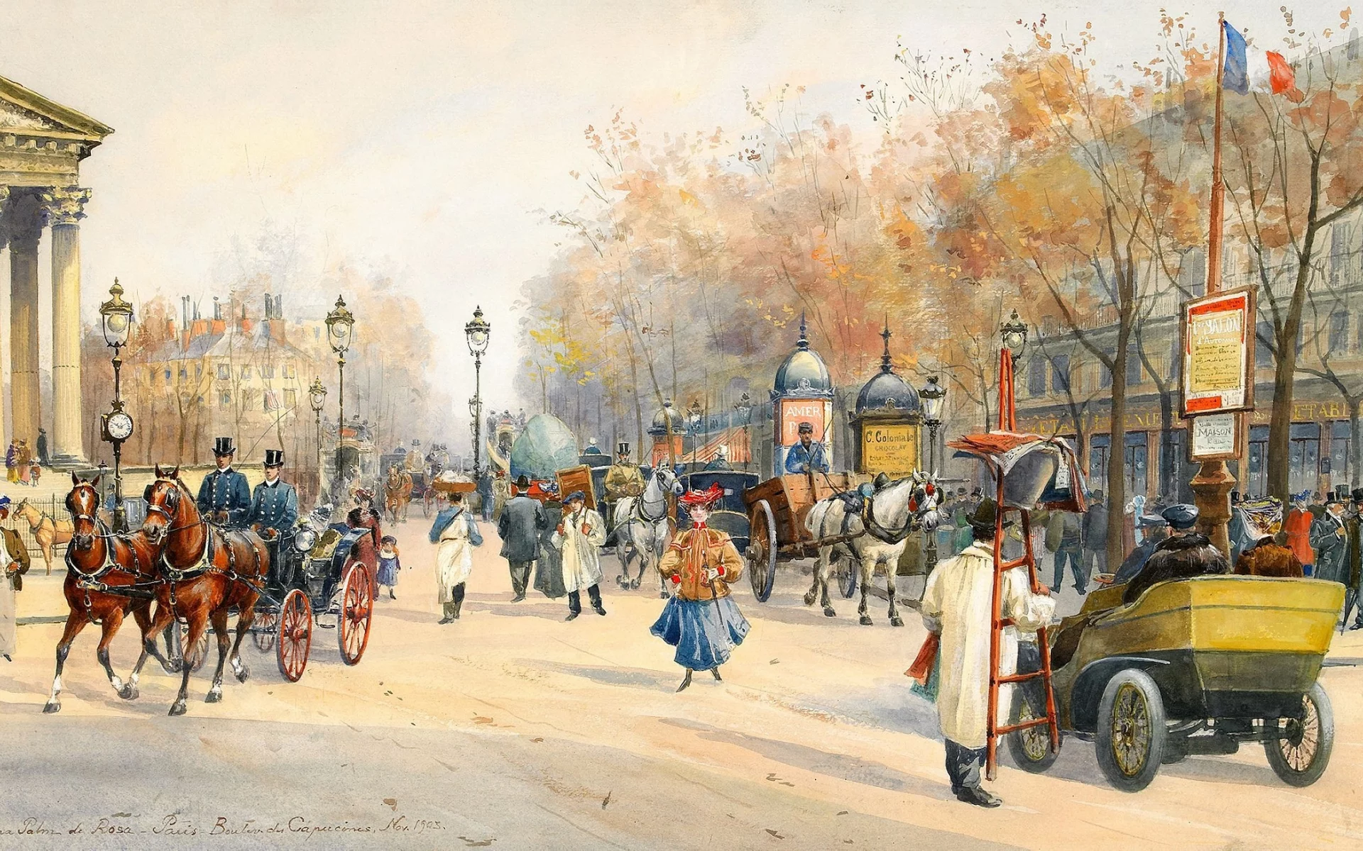 Anna palm de rosa, витрины, повозка, boulevard des capucines, paris, бульвар