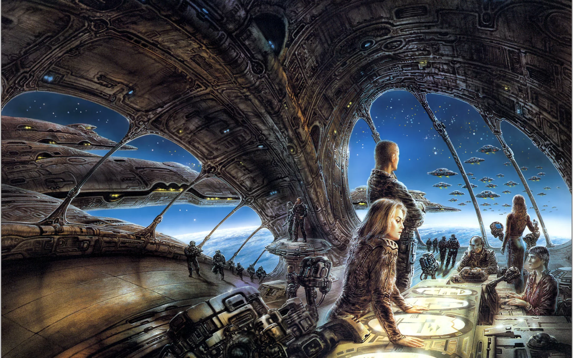 luis royo, the chantry guild, корабль, Арт, девушка, космос, люди