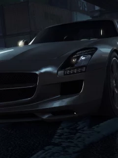 гонка, mercedes-benz, sls, amg, Need for speed most wanted 2012, дорого, фары