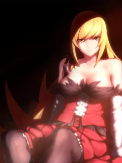 девушка, oshino shinobu, платье, кровать, nisemonogatari, Bakemonogatari
