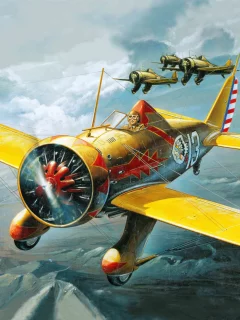 мичиган, peashooter, boeing, p-26a, селфридж филд, Арт, самолет