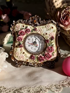 розы, свечи, Часы, корзинка, цифры, стрелки, свечки
