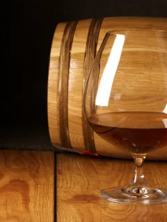 бокал, коньяк, бочка, дерево, Cognac