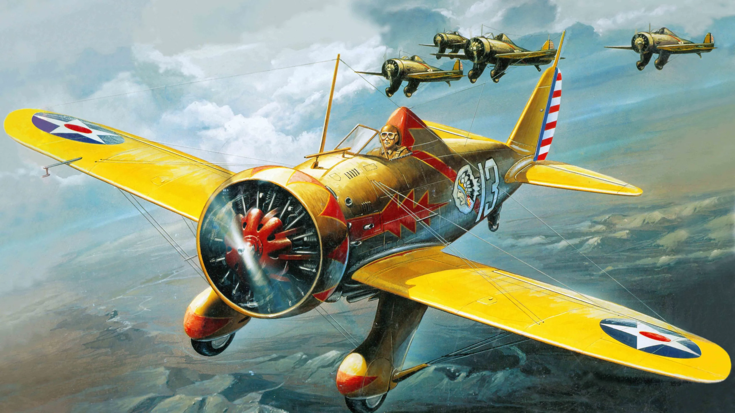 мичиган, peashooter, boeing, p-26a, селфридж филд, Арт, самолет