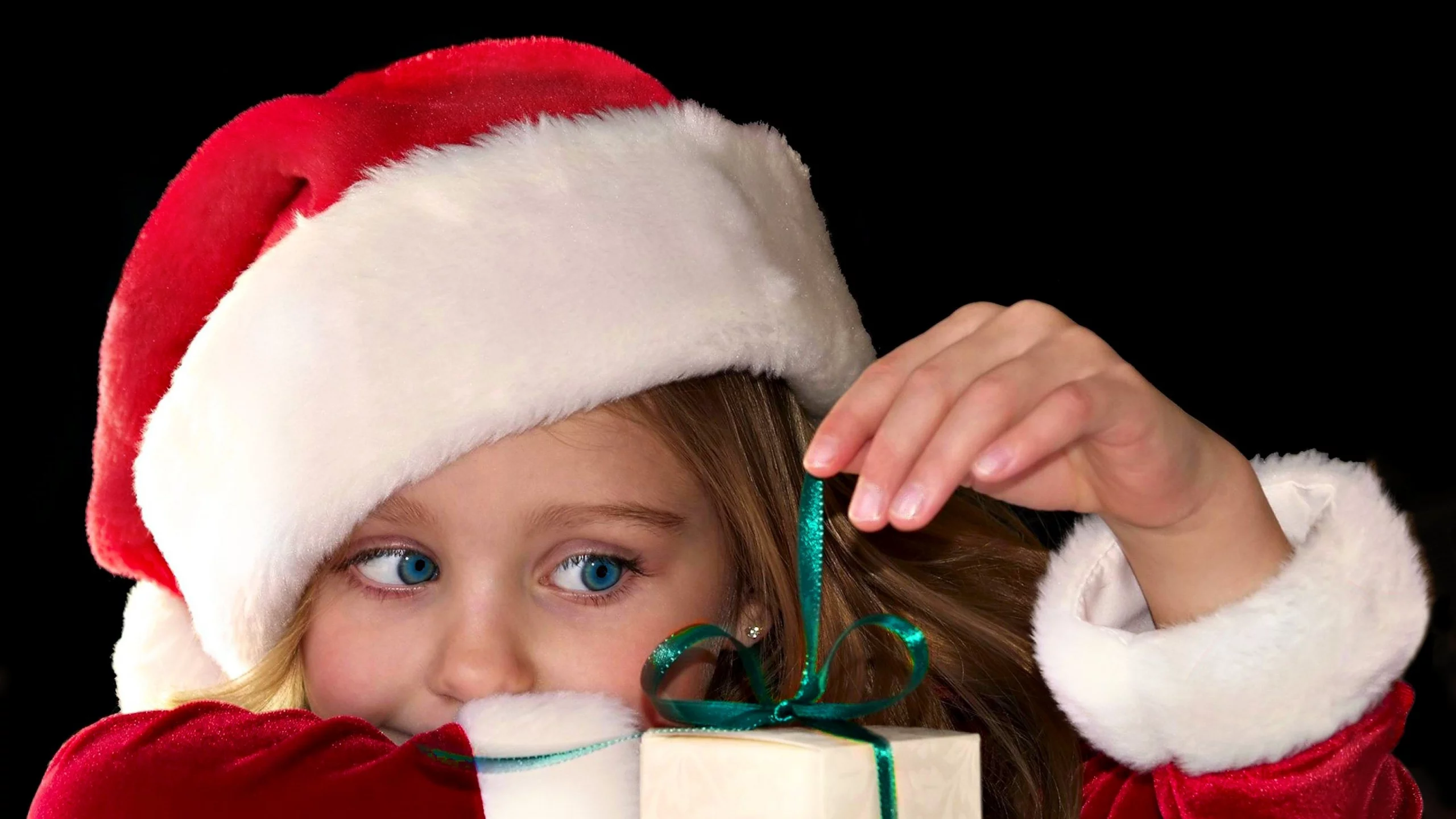 девочка, подарок, праздник, christmas, new year, дети, Новый год