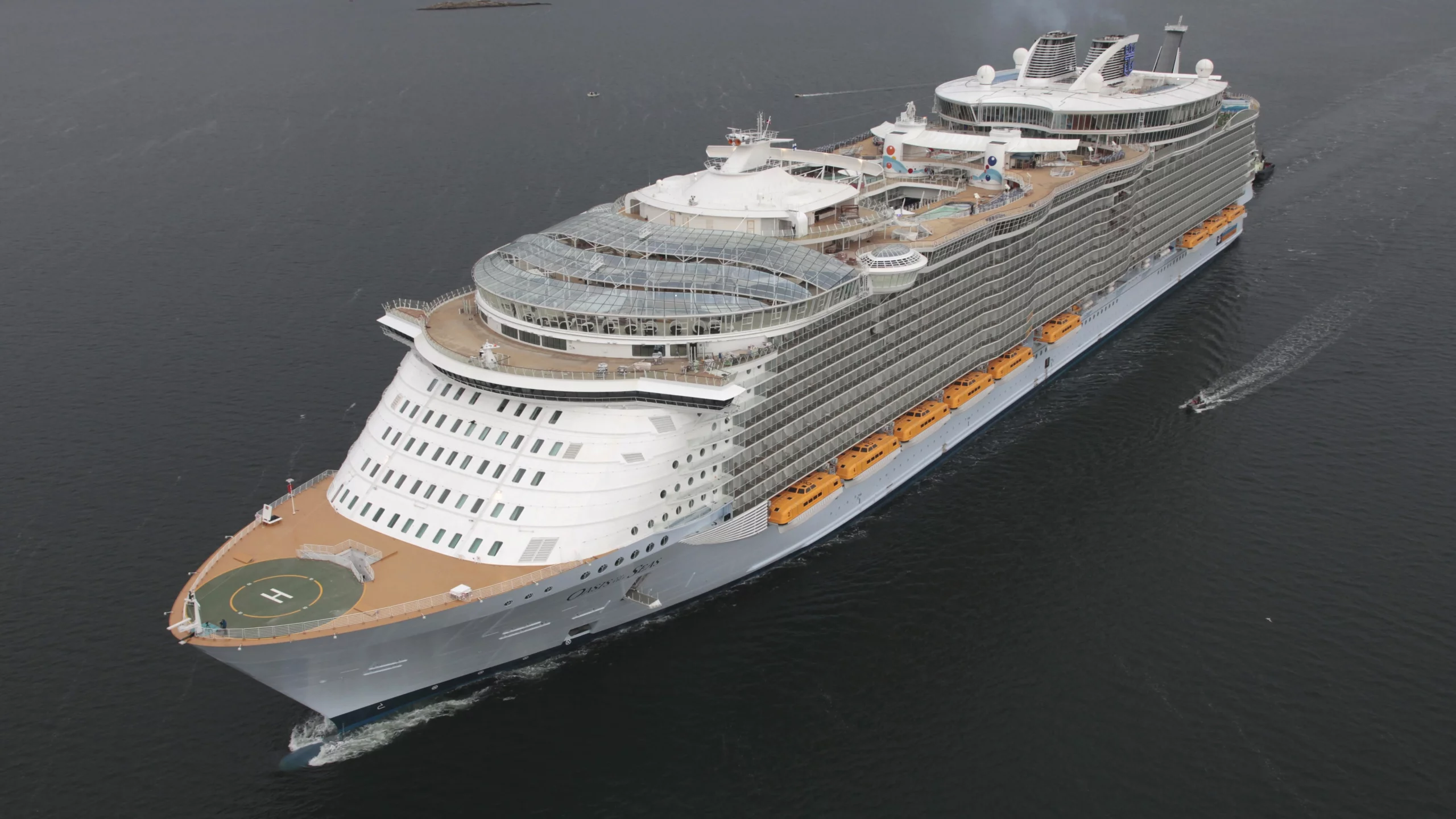 Oasis of the seas, море, огромный, белый, лайнер, судно