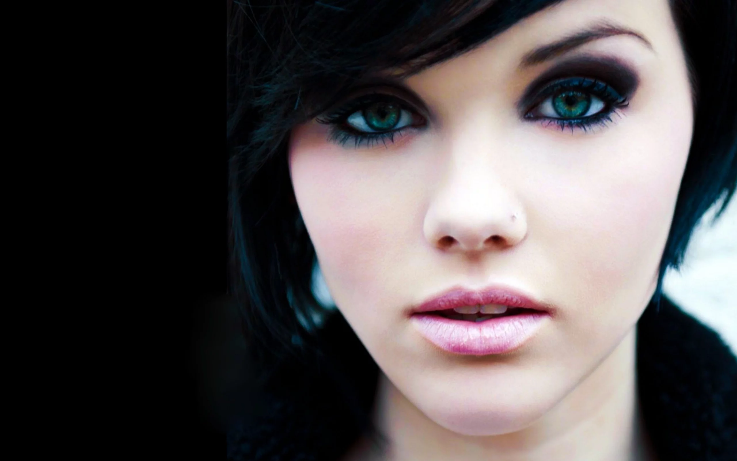 красивые глаза, Mellisa clarke, взгляд, брюнетка, модель, губы