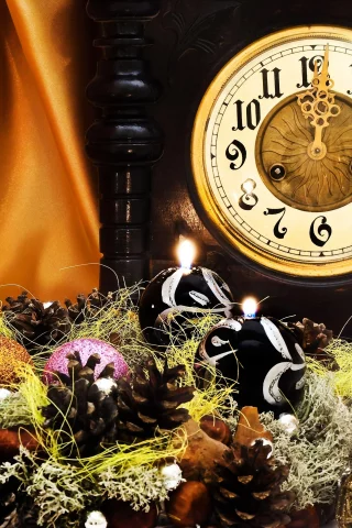 праздник, шампанское, часы, new year, Новый год, бокалы