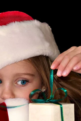 девочка, подарок, праздник, christmas, new year, дети, Новый год