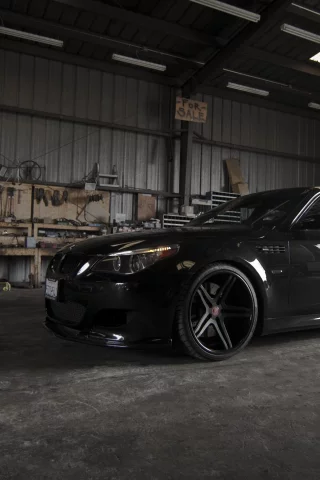 вид сбоку, black, диски, m5, чёрные, Bmw, e60, бмв, чёрный, тень