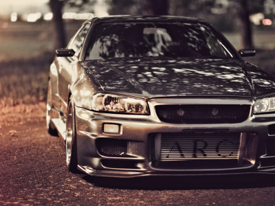 Nissan skyline, ниссан, скай, gt-r, дорога, r34, тюнинг