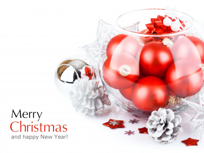 christmas, new year, шары, шишки, красные, Новый год, рождество