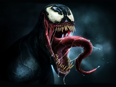 язык, Venom, danluvisiart, сила, зубы, веном, страх, глаза