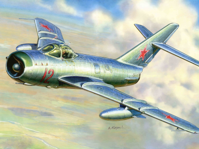 Арт, истребитель, самолет, миг-17, реактивный, советский