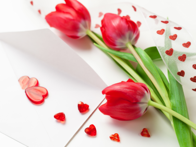 красное, сердечки, 8 марта, тюльпаны, весенние