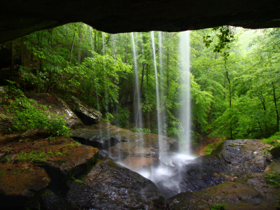 пещера, водопад, природа, Waterfall