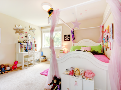 подушки, детская, уют, Комната, кровать, куклы, игрушки