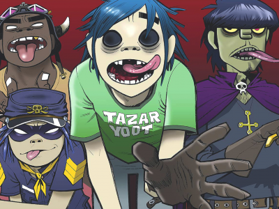 нудл, russel, murdoc, 2-d, рассел, albarn, гориллаз, noodle, damon, Gorillaz