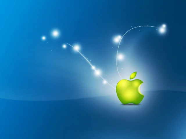 фон, Apple, зеленое, яблоко, искры