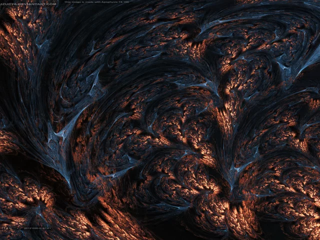 Lava flow, фракталы, лава, скалы