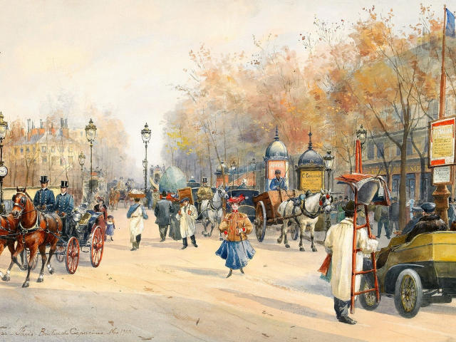 Anna palm de rosa, витрины, повозка, boulevard des capucines, paris, бульвар