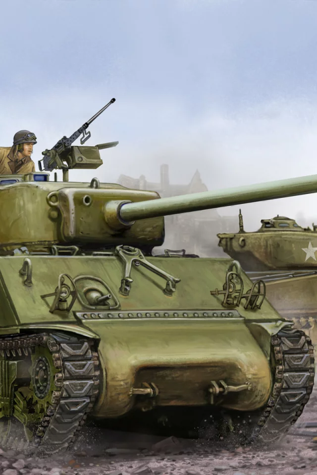 танк, основной, sherman m4a3, средний, Арт, американский, 76mm