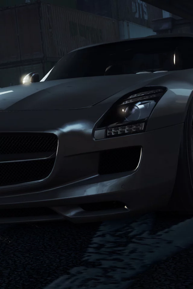 гонка, mercedes-benz, sls, amg, Need for speed most wanted 2012, дорого, фары