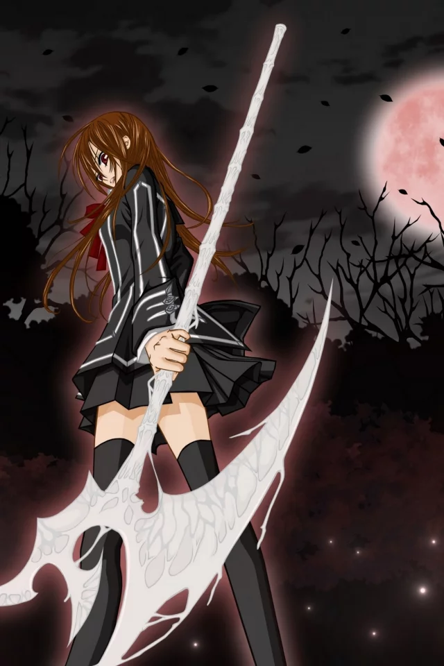 Vampire knight, рыцарь-вампир, луна, аниме, yuki, юки, девушка