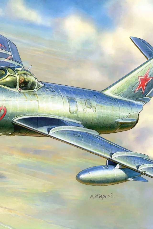 Арт, истребитель, самолет, миг-17, реактивный, советский