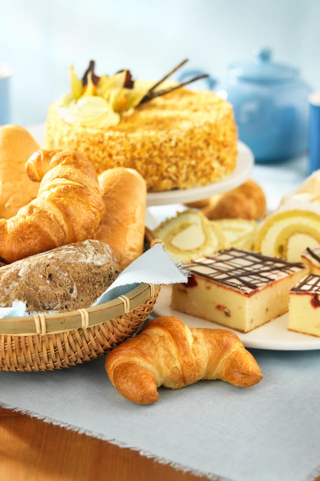 булочки, Круассаны, бисквит, торт, пирог, хлеб
