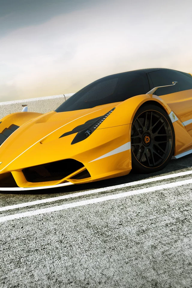 Ferrari, yellow, fxx, f70, рендер